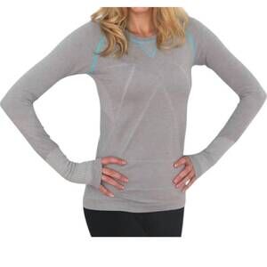 NEW ZENSAH women's run seamless long sleeve shirt in heather silver